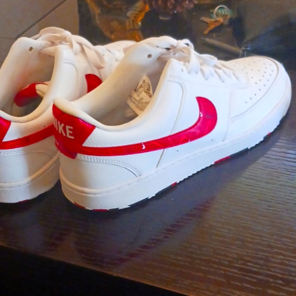 Nike Court Vision Low men's size 12 white red black sneakers